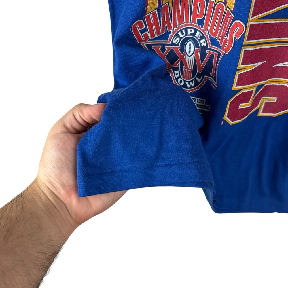 Vintage 1992 Washington Redskins Super Bowl NFL Football Blue Shirt Size M - Picture 6 of 9